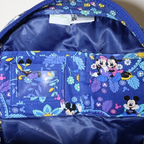 Vera Bradley Disney Mickey and Minnie Backpack Blue Floral - Picture 10 of 11